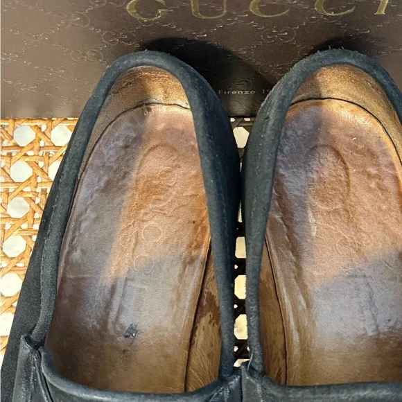 Gucci Mens Black Suede Silver Bit Lug Sole 8.5 D Loafer With Gucci Box - Picture 14 of 15
